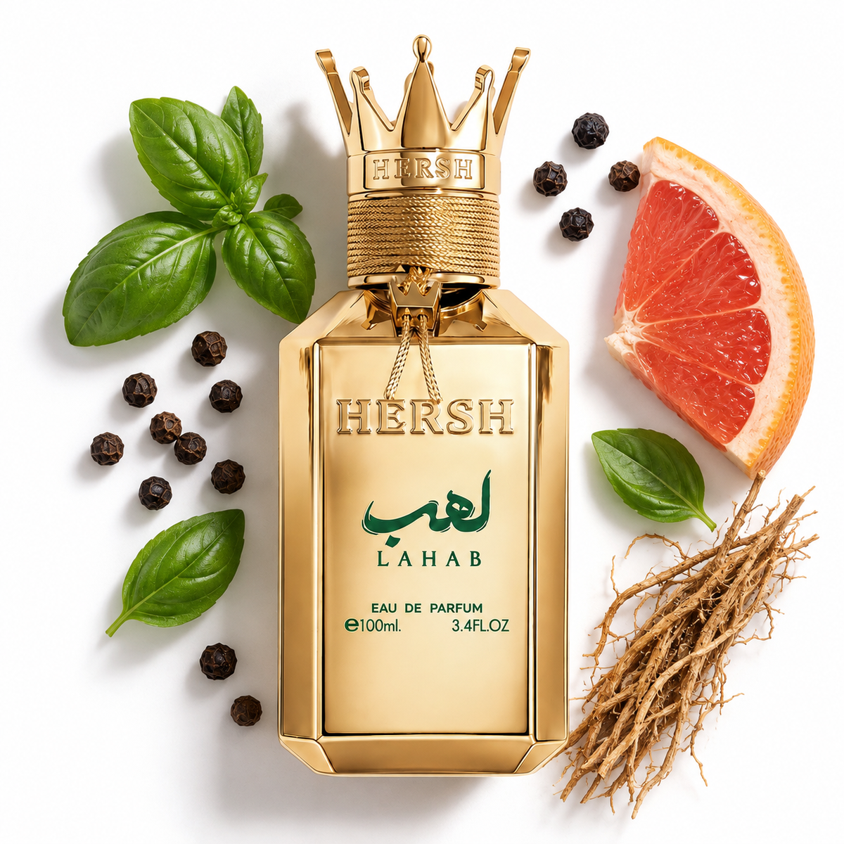 Al Ezz Oud Hersh Lahab Eau de Parfum 100ml with basil, black pepper, grapefruit and vetiver