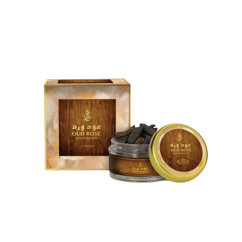Al Rehab Oud Rose Bakhoor 40g with its box – home incense