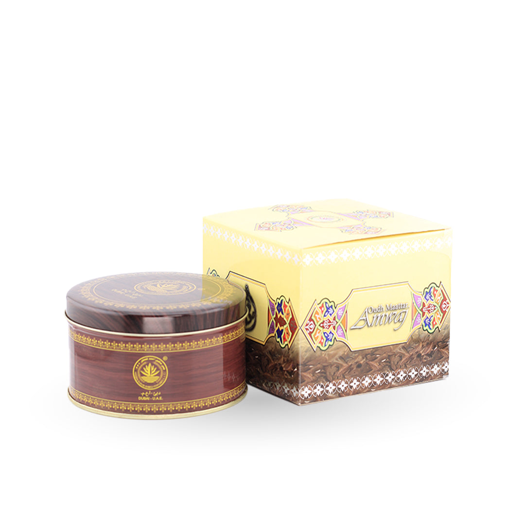 Ard Al Zaafaran Amwaj Bakhoor 40g with its box – home incense, notes of citrus, rose, sandalwood and mango