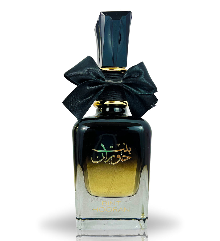 Elegant Bint Hooran Eau de Parfum - Luxurious Scent with Chic Black Bow Tie Design