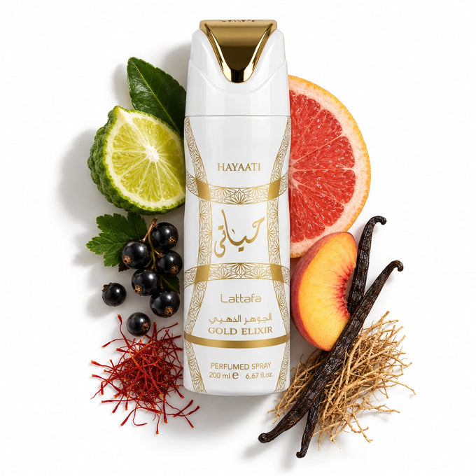Lattafa Hayaati Gold Elixir – Body Spray 200ml