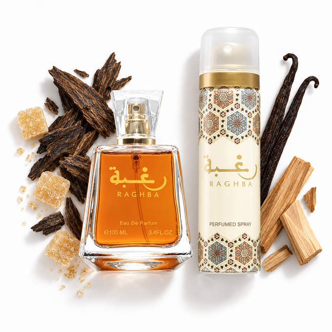 Lattafa Raghba Gift Set – Eau de Parfum 100ml + Body Spray