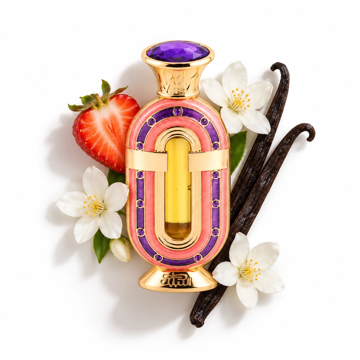 Nabeel Nada Al Ghadeer Concentrated Perfume Oil 20ml bottle with strawberry, jasmine and vanilla