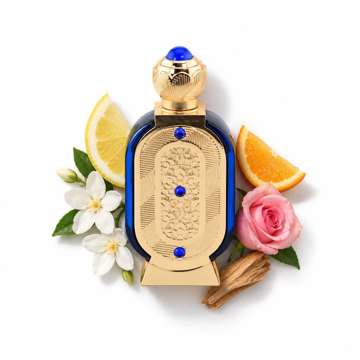 Naseem Nawal Concentrated Perfume Oil 20ml bottle with lemon, orange, jasmine, rose and sandalwood