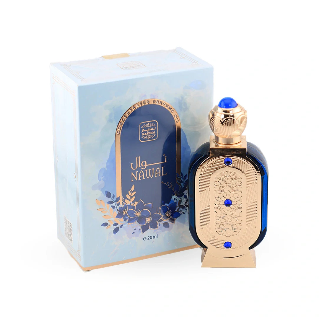 Naseem Nawal Concentrated Perfume Oil 20ml bottle with its box – unisex attar, notes of musk, lemon and verbena