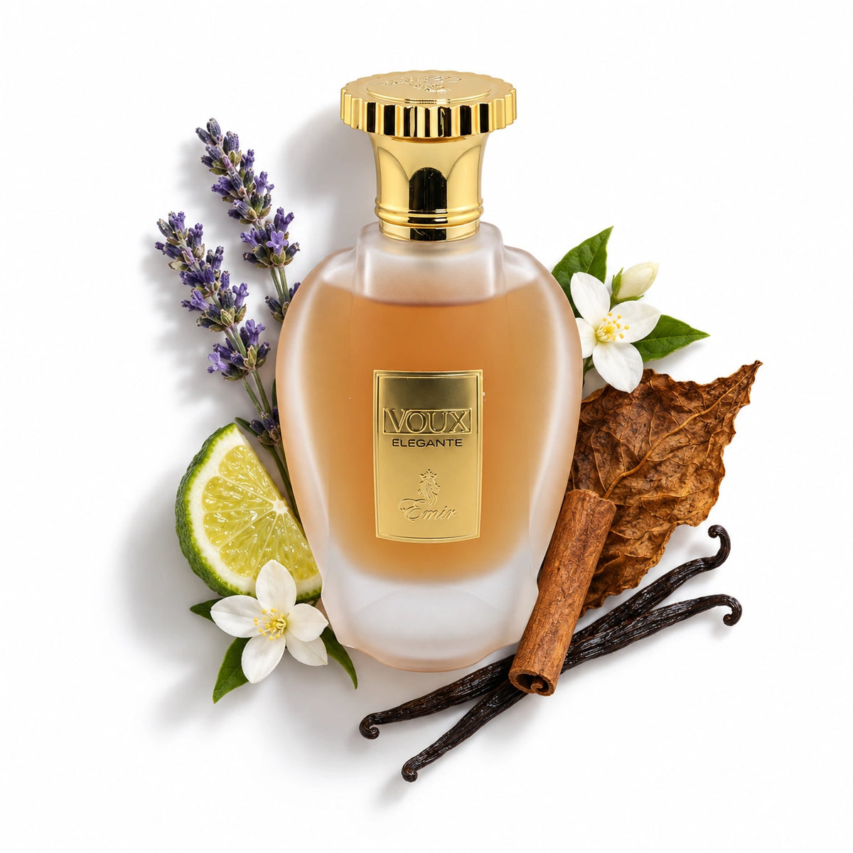 Paris Corner Voux Elegante Emir 100ml bottle with lavender, bergamot, cinnamon, jasmine, tobacco and vanilla