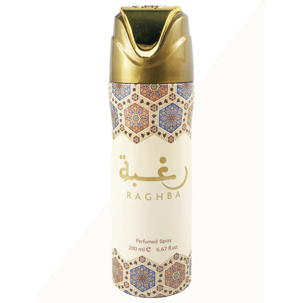 Raghba Perfumed Body Spray – 200ml by Lattafa Fragrance Type: Oriental, Sweet, Woody-My Store