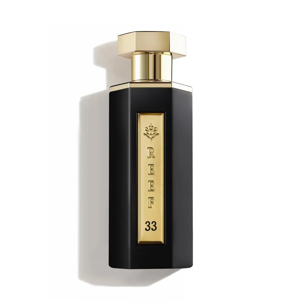 Reef Perfumes Reef 33 Eau de Parfum 100ml bottle – unisex spicy woody oud perfume, notes of saffron, oud and rosemary