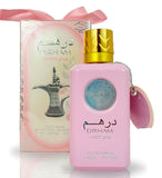 Delicate Dirham Wardi Eau de Parfum - Feminine Floral Scent in a Charming Pink Bottle